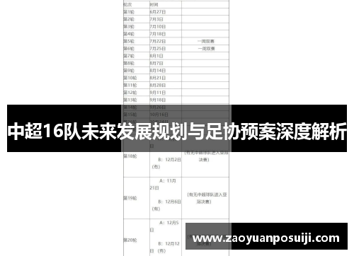 中超16队未来发展规划与足协预案深度解析